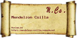 Mendelzon Csilla névjegykártya